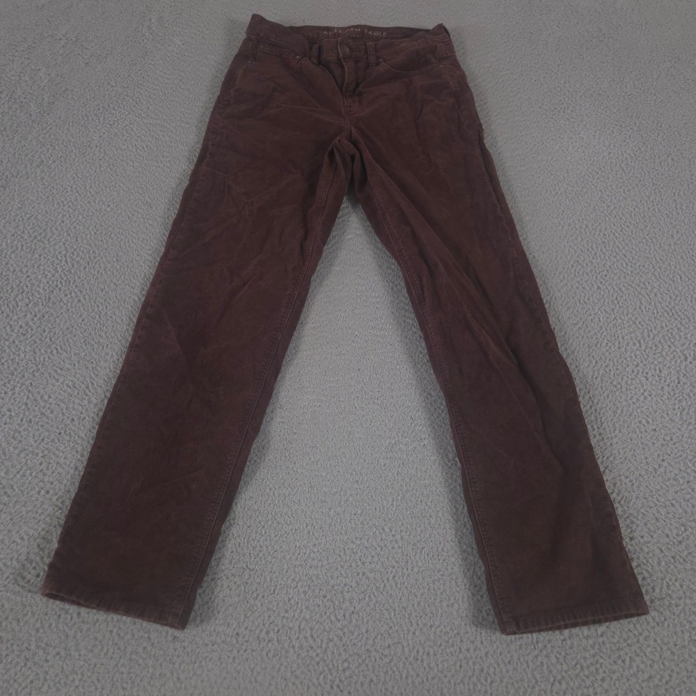 American Eagle Pants Womens 4 Brown 90s Straight Corduroy Stretch High Rise Leg
